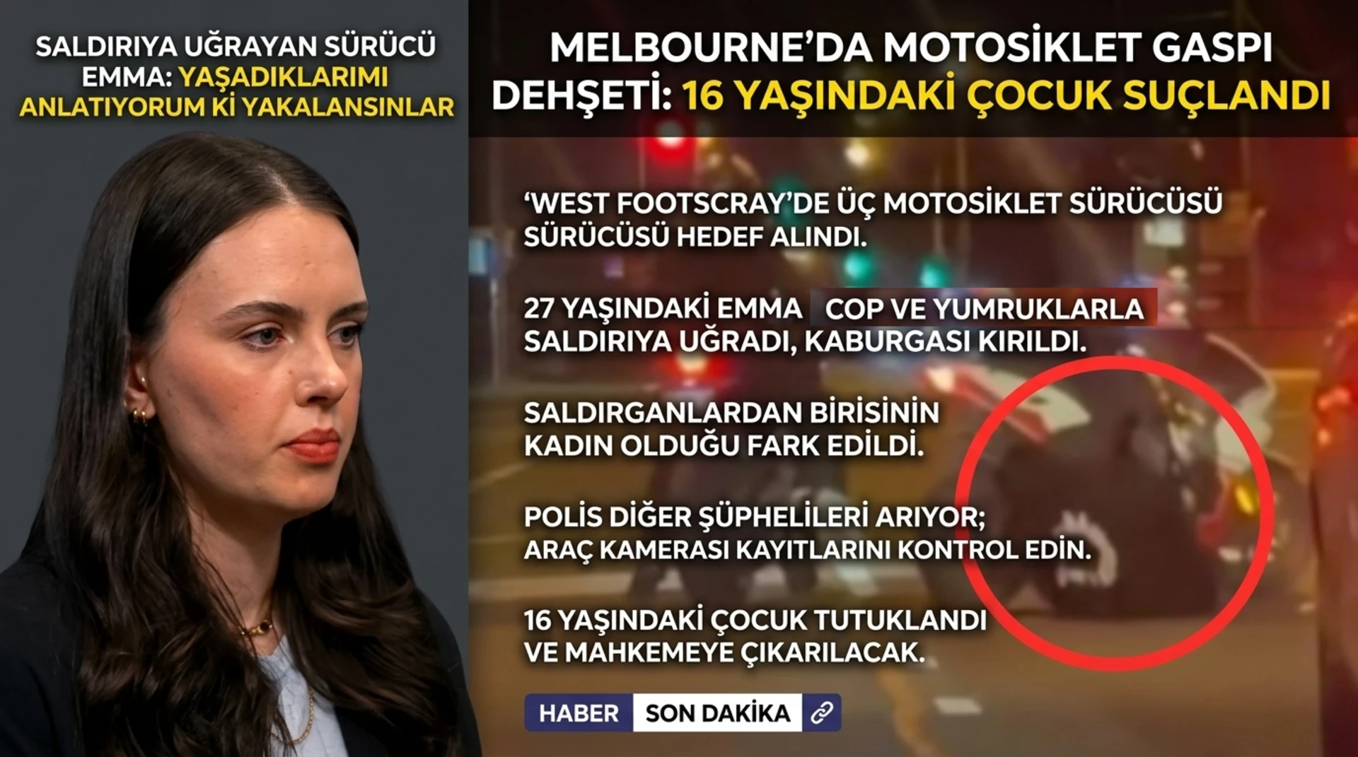 Melbourne’da motosiklet gaspı dehşeti: