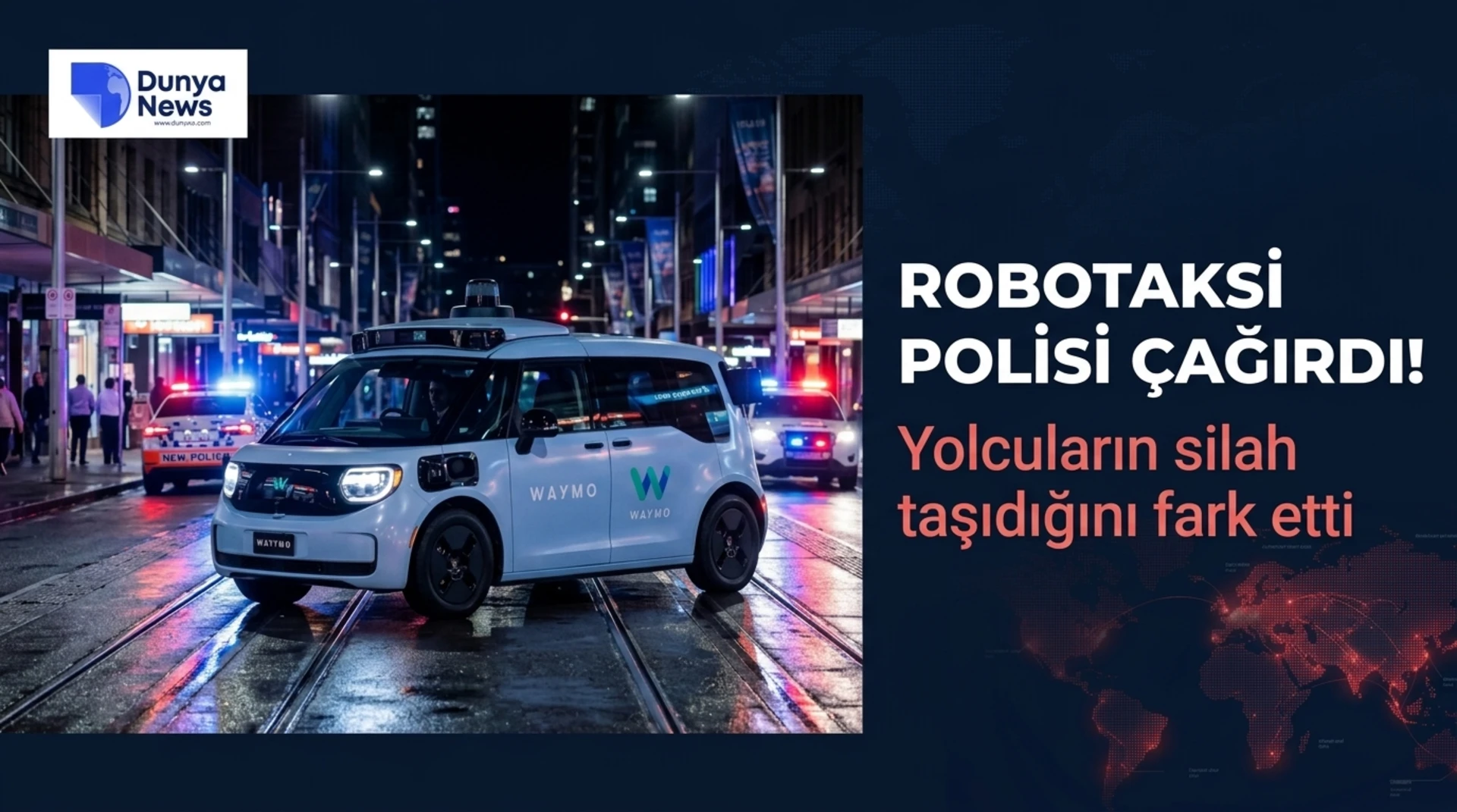 Robotaksi polis çağırdı: Araçta silah bulundu