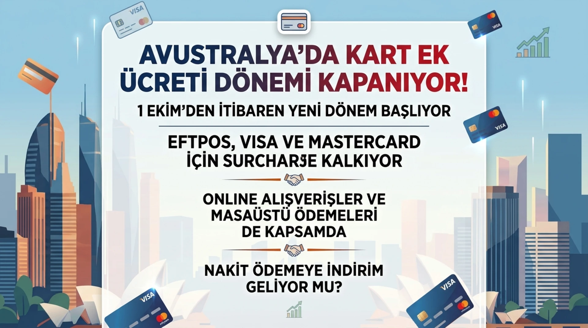 Avustralya’da kart ek ücretleri kalkıyor