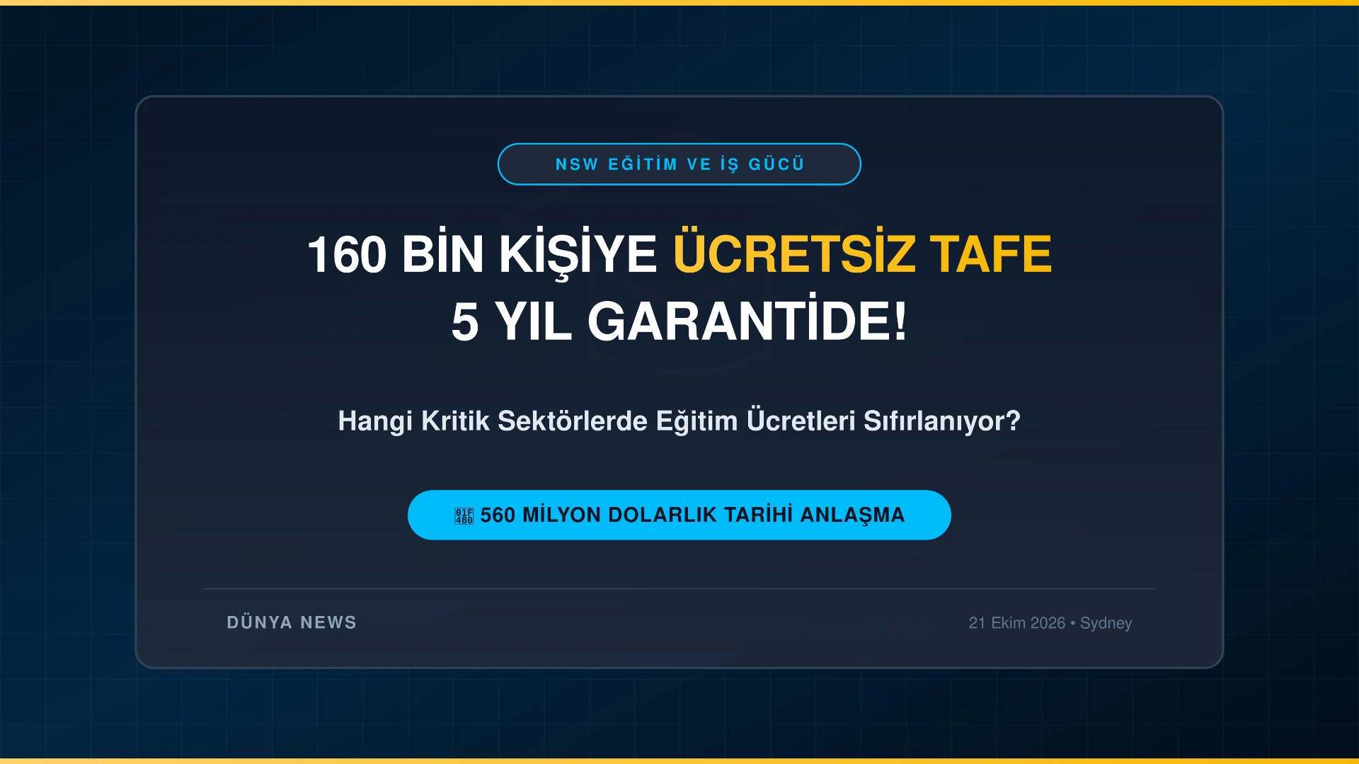 AI BURADA YOK Ücretsiz TAFE 5 Yıl Daha